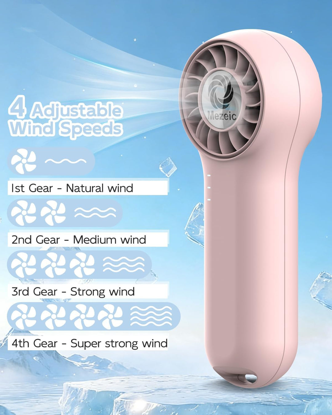 Mini Handventilator, Tragbarer Taschenventilator mit Umhängeband Ultraleichte Wiederaufladbare Venti
