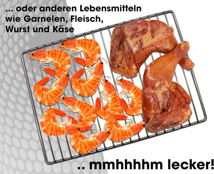 Angel-Berger Premium Räucherrost Flachrost Räucherzubehör 34 x 25 cm Edelstahl