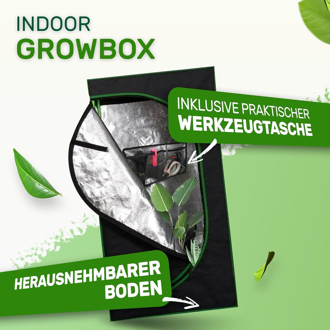 Melko - Growbox 80x80x220cm Set mit 3-in-1 Messgerät - Licht- & wasserdichtes Growzelt extrafestem S
