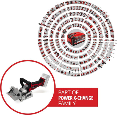 Einhell Akku-Flachdübelfräse TE-BJ 18 Li-Solo Power X-Change (18 V, Li-Ion, stufenlose Winkel-/Höhen