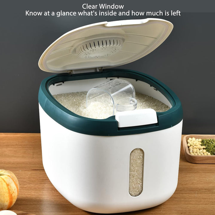 Reisbehälter, Insektensicher, Geruchlos, Luftdicht, Reisbox mit Klarem Fenster für Getreide, Zucker,