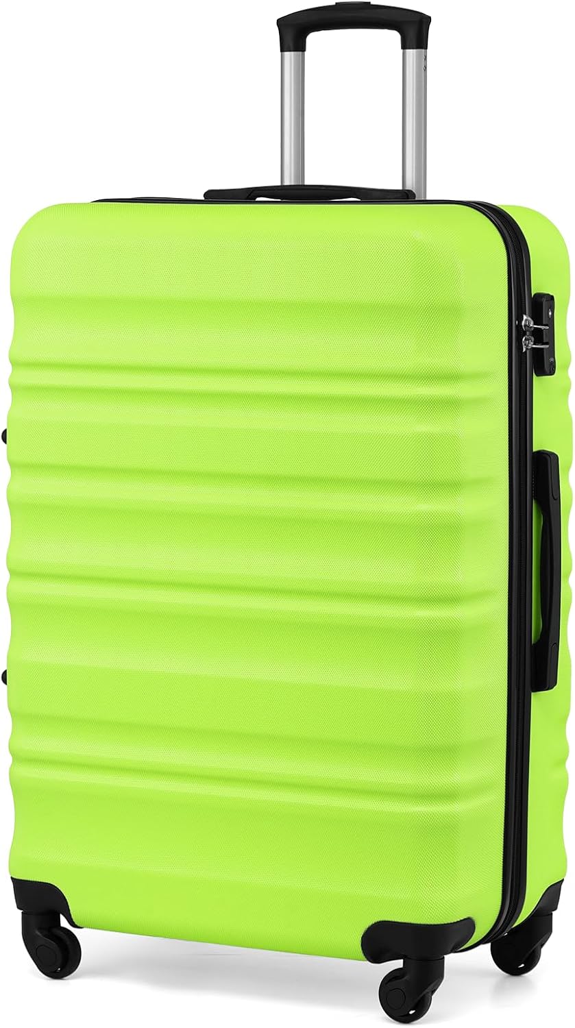 COOLIFE Hartschalen-Koffer Trolley Rollkoffer Reisekoffer mit TSA-Schloss und 4 Rollen (Grün, Grosse