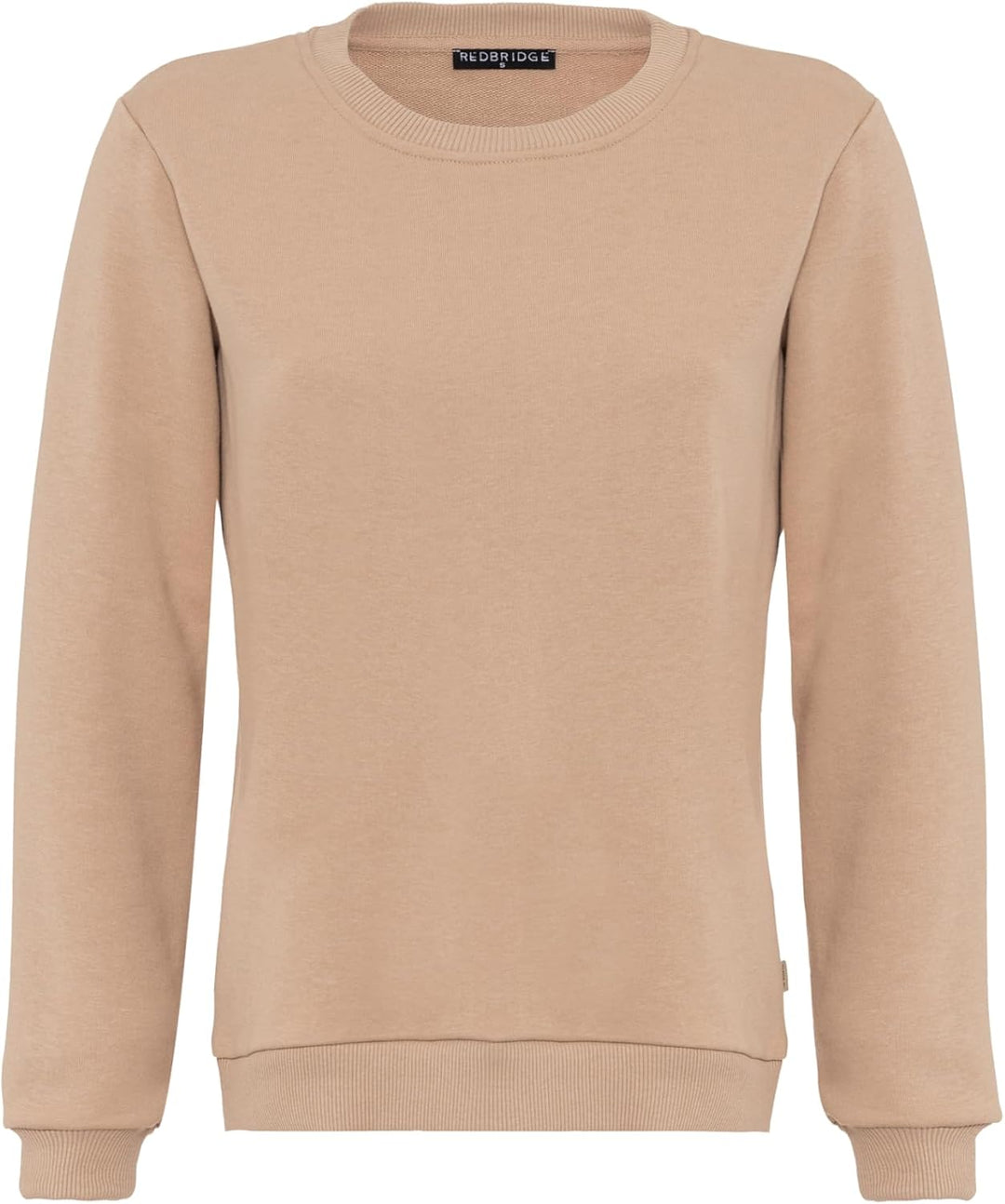 Redbridge Basic Sweatshirt Klassischer Pullover mit Rundhalsausschnitt Lässiger Stil, Beige