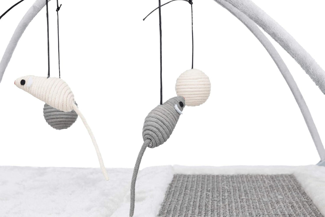 Trixie Katzenspielmatte mit Spielzeug und Sisal-Kratzfläche, Grau (43114), Norme, Grau