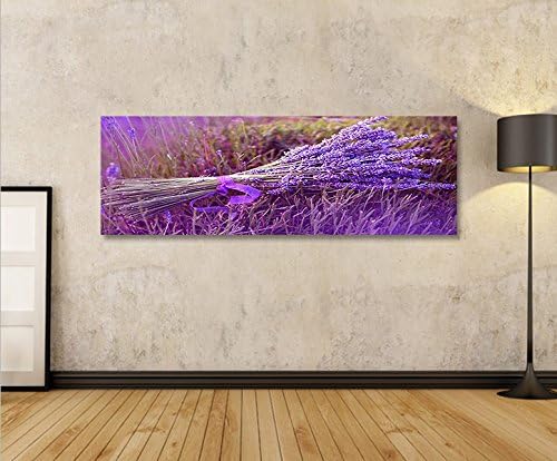 islandburner Bild Bilder auf Leinwand Lavendel Bouquet Panorama XXL Poster Leinwandbild Wandbild Dek