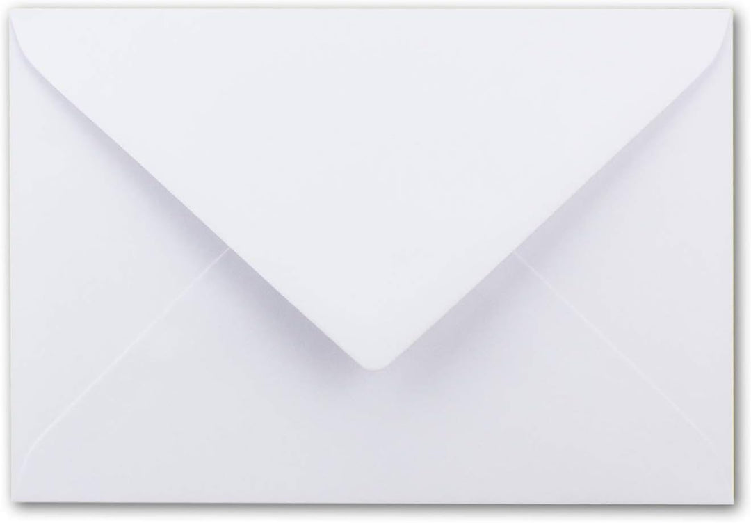 100x Umschläge DIN B6 - weiss - Spitze Klappe - 180 x 125 mm - 120 g/m² - Nassklebung ohne Fenster w