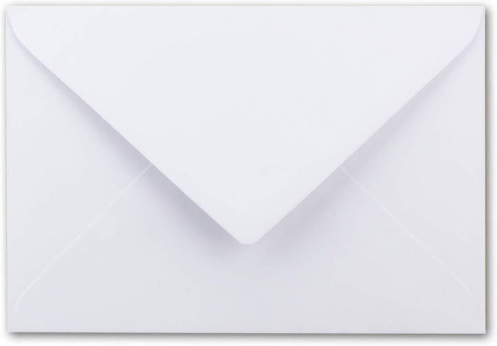 100x Umschläge DIN B6 - weiss - Spitze Klappe - 180 x 125 mm - 120 g/m² - Nassklebung ohne Fenster w
