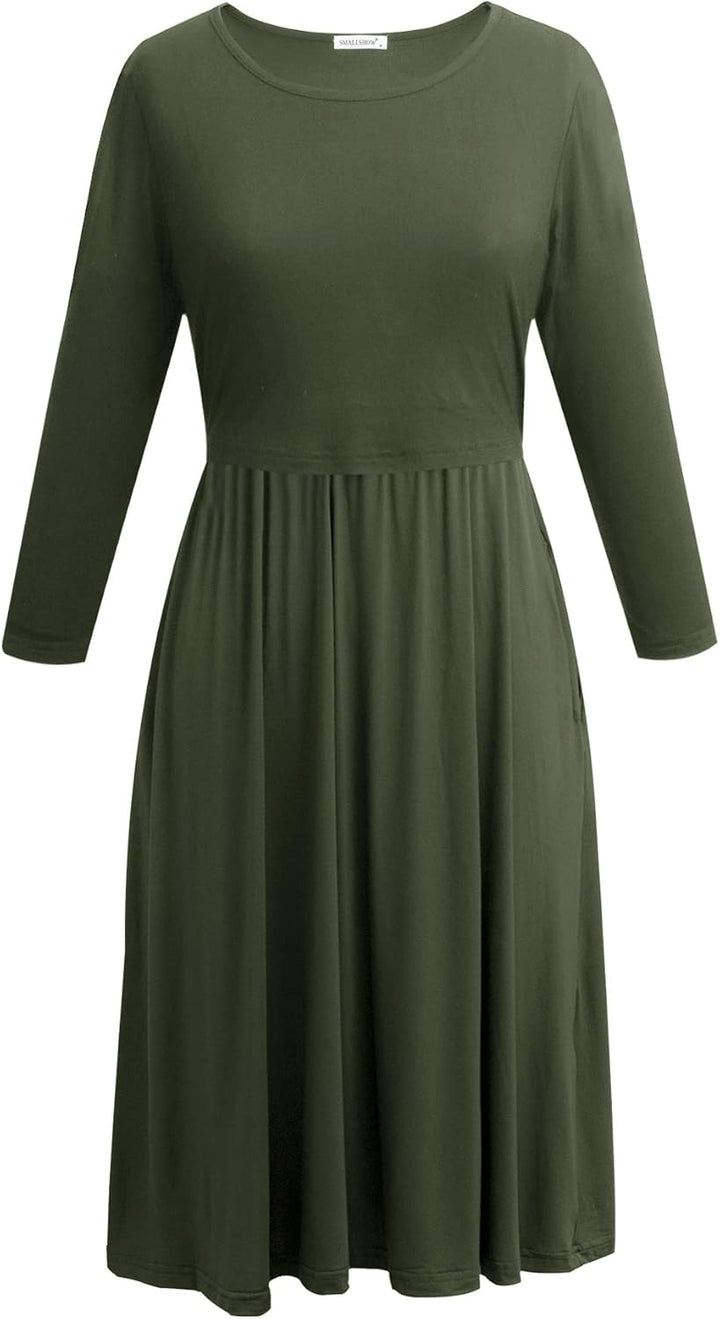 Smallshow Damen Schwangerschaftskleid Umstandsmode Kleide Umstandskleide Stillkleide Armeegrün L, Ar