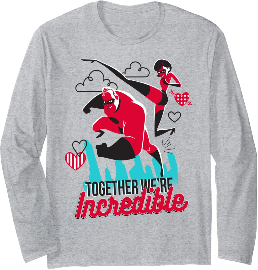 Disney Pixar Incredibles We're Incredible Couples Poster Langarmshirt