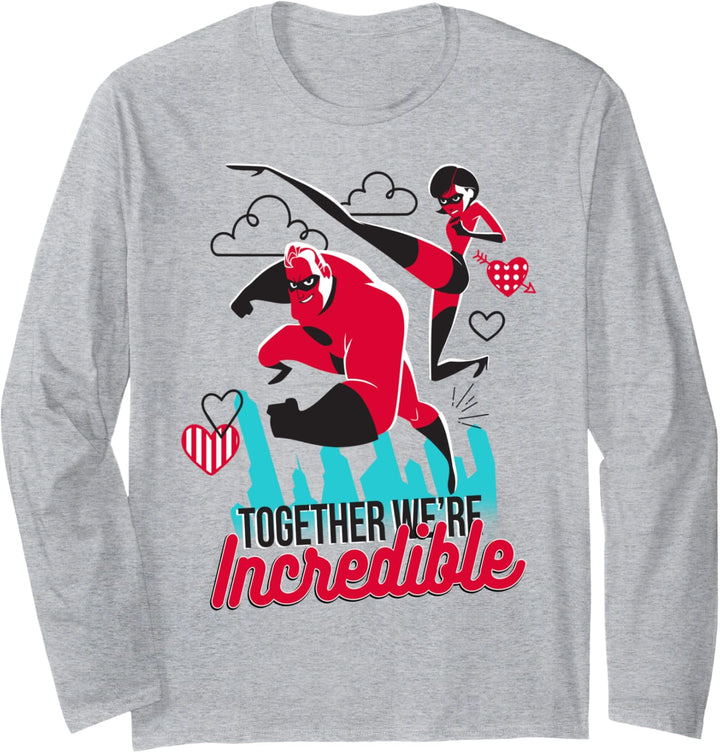 Disney Pixar Incredibles We're Incredible Couples Poster Langarmshirt
