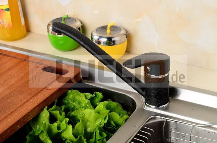 Küchenarmatur Granit Schwarz Armatur Küche Spülenarmatur, Schwarz