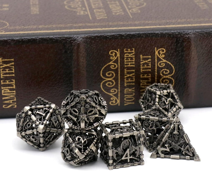 DND WürfelSet Rollenspiel, Polyedrische Dice Set D&amp;D Würfel Set Metall für Brettspiel Dungeons and D