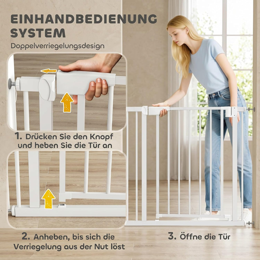 PawHut Treppenschutzgitter Absperrgitter Hund Schutzgitter ohne Bohren 76-88 x 76 cm Türschutzgitter