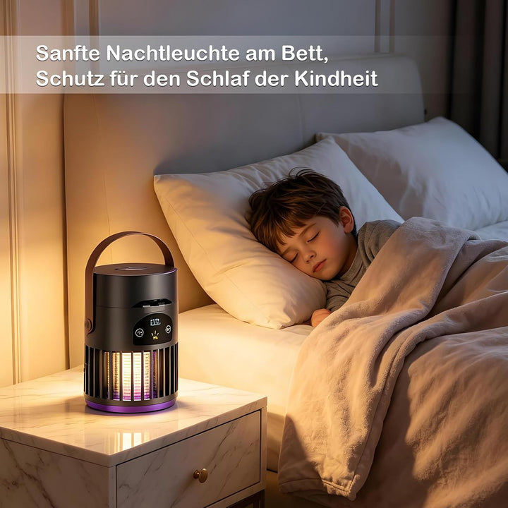 USB-Tischventilator, Mückenvernichter, für Haus, Büro, Camping | Tischventilator leise, 5-Stufen, Ak