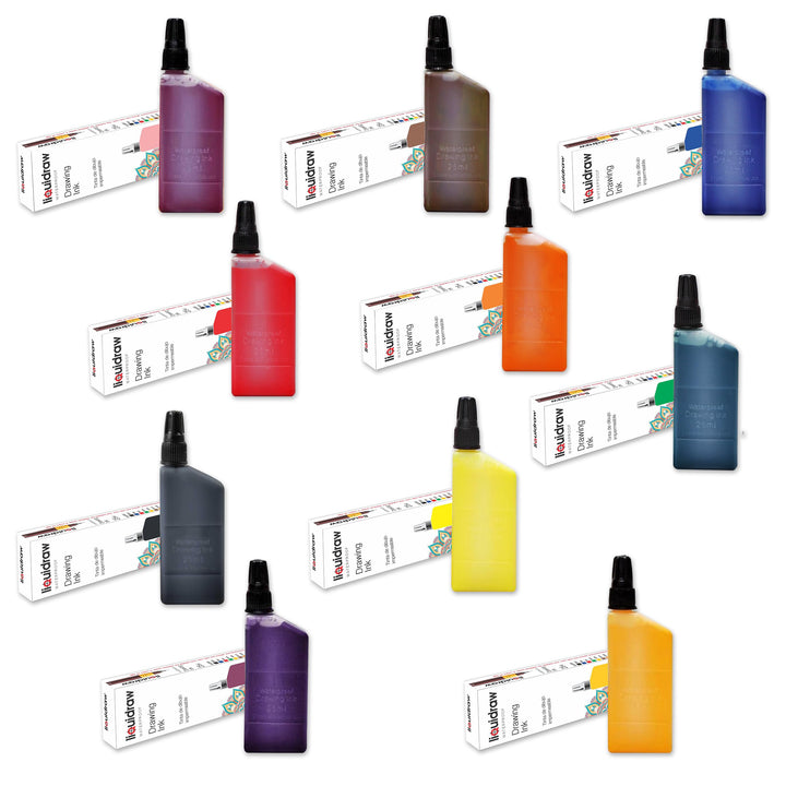 Liquidraw Technical Pen wasserfeste Zeichentinte, 25 ml, verschiedene Farben (kompatibel mit Rotring