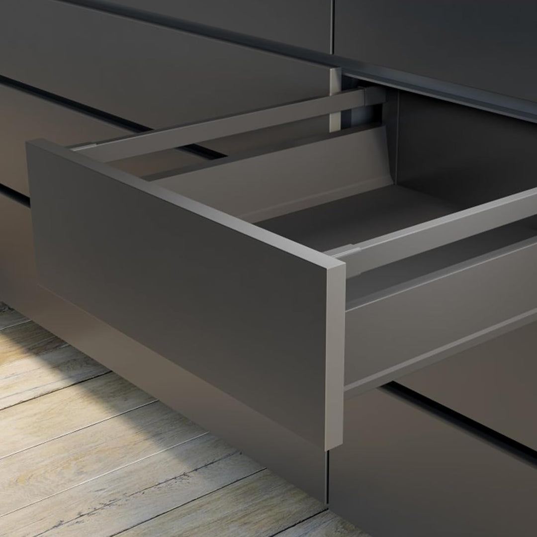 GTV - Modern Box Pro Schubladenschienen I L=450mm H=135mm I Anthrazit I Schublade mit Leises Schlies