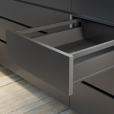 GTV - Modern Box Pro Schubladenschienen I L=450mm H=135mm I Anthrazit I Schublade mit Leises Schlies