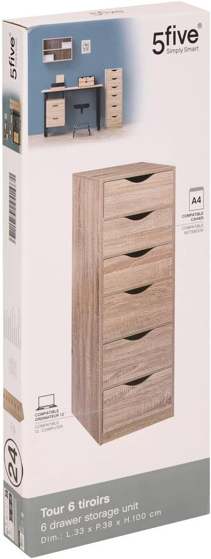 H confort xl FIVE Turm mit 6 Schubladen
