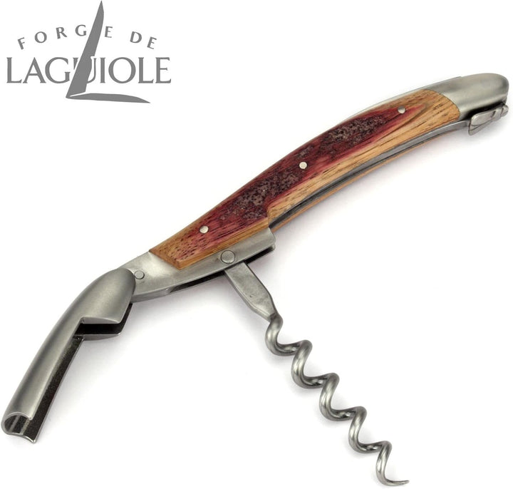 Forge de Laguiole Kellnermesser Sommelierbesteck - Griff Barriquefass Eichenholz - Edelstahl matt