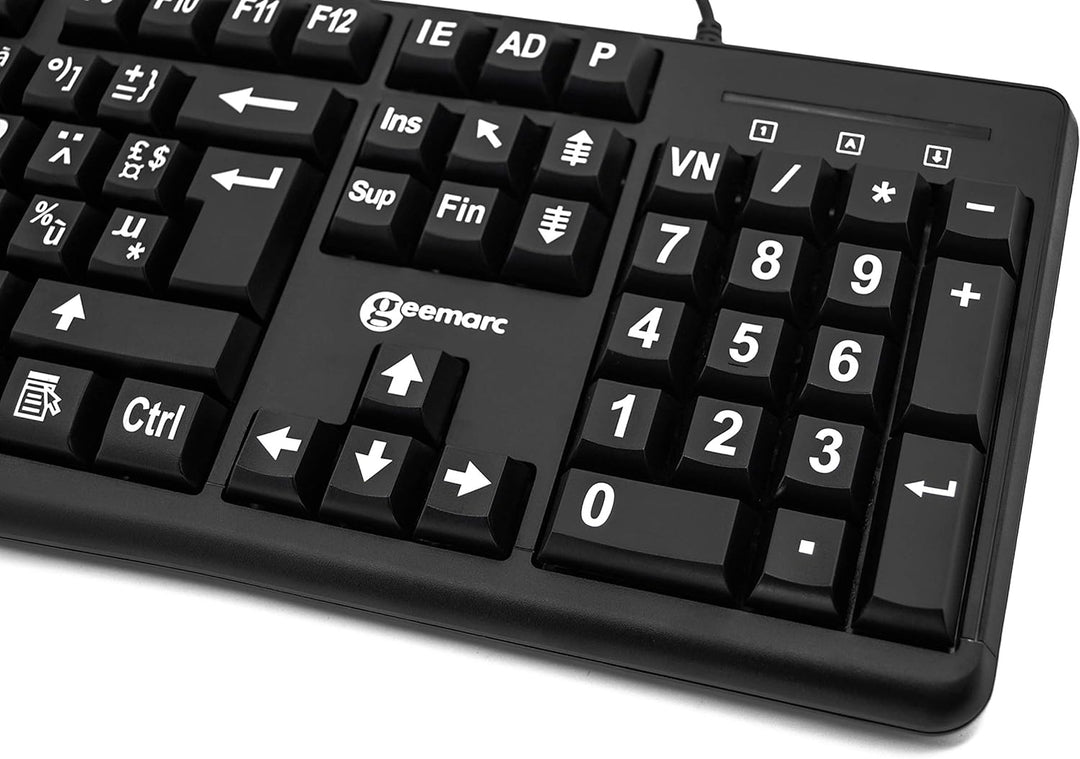 Geemarc Multimedia Large Print Keyboard Tastatur Einzigartig, Einzigartig