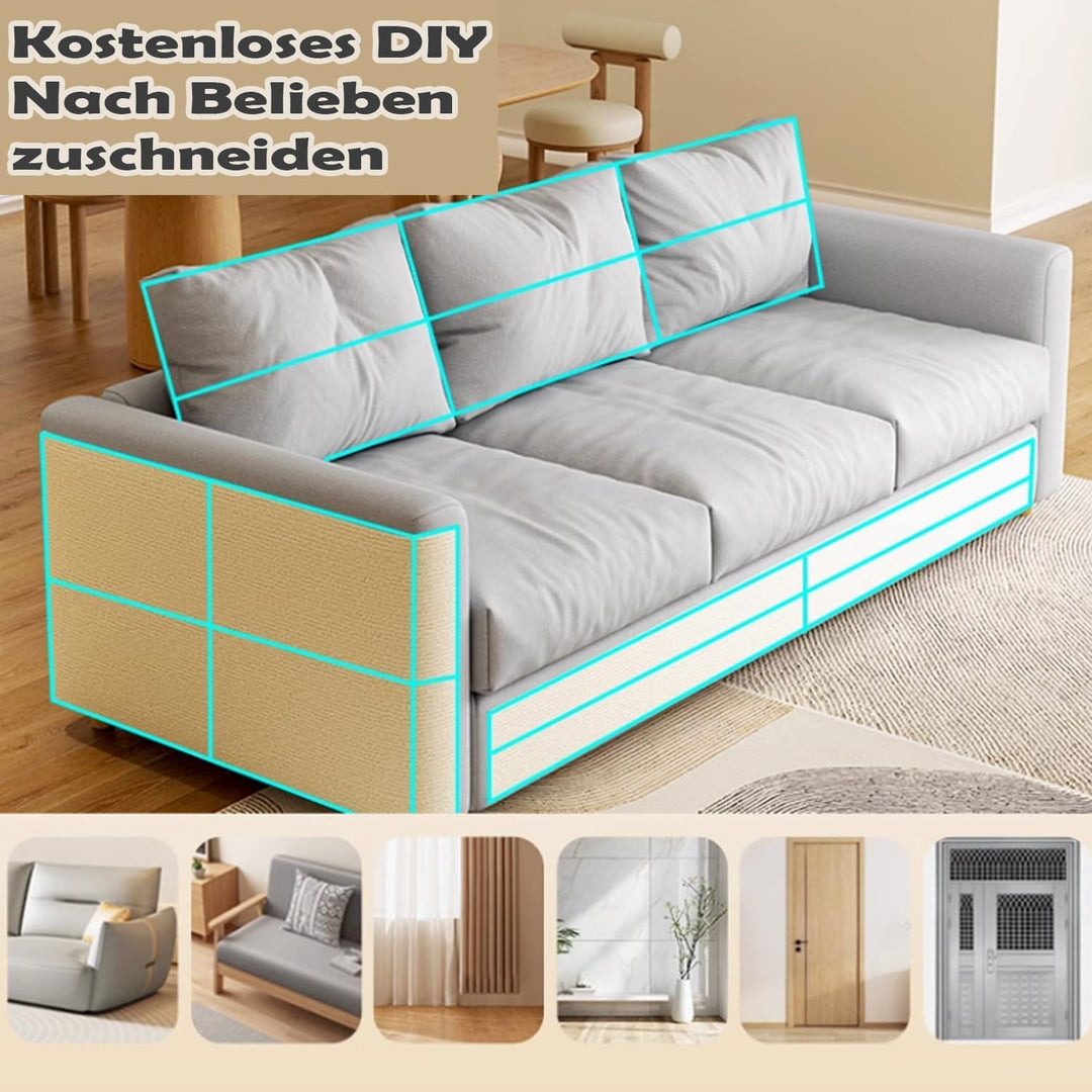 200cmx40cm Selbstklebend Kratzmatte Katze, DIY Kratzschutz Sofa Katze, Kratzbrett Katzen kratzschutz