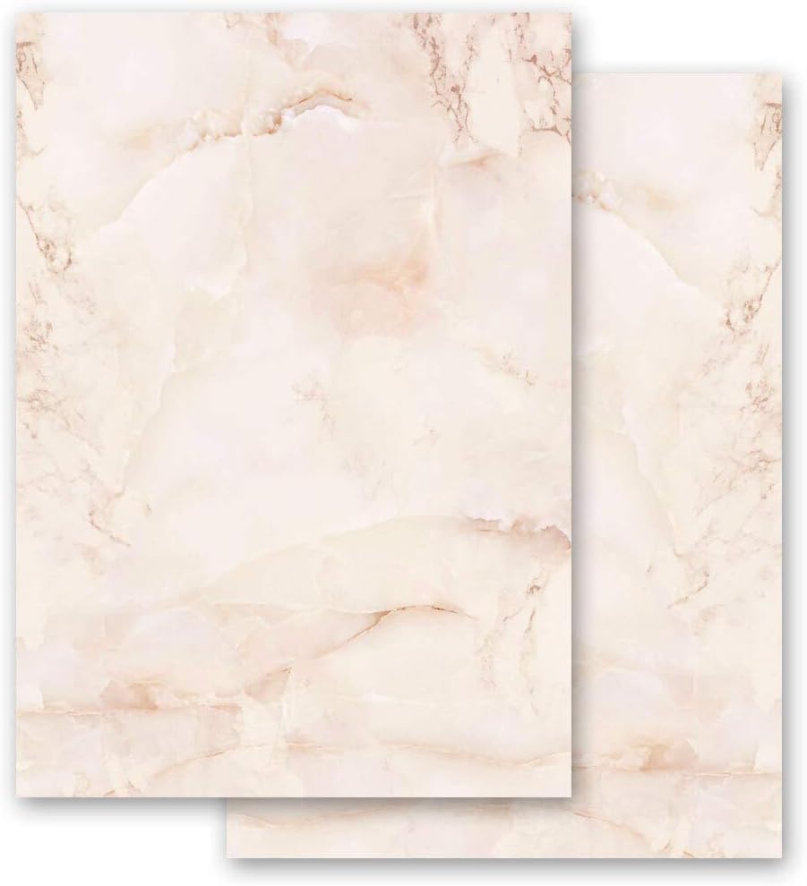 Briefpapier Sets Marmor & Struktur, MARMOR TERRACOTTA 100 Blatt Briefpapier + 100 passende Briefumsc