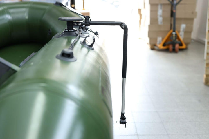 Railblaza kompatible Echolothalterung mit Teleskop Geberstange und Plattform, Farbe:schwarz, Schwarz