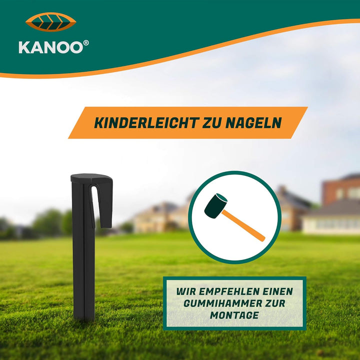 kanoo® Erdnägel für Mähroboter Begrenzungskabel – Erdhaken für sicheres Fixieren von Begrenzungsdrah
