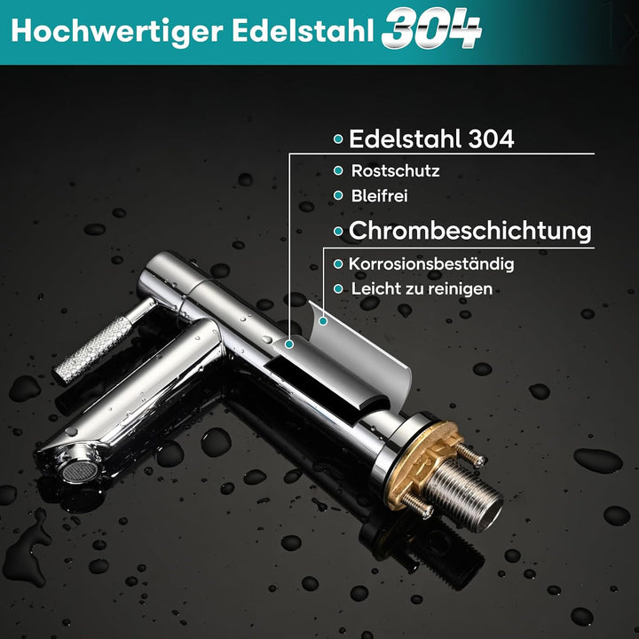 JZX Wasserhahn Bad Kaltwasserhahn aus 304 Edelstahl Chrom für Gäste WC | Verchromt, Einhebelarmatur,