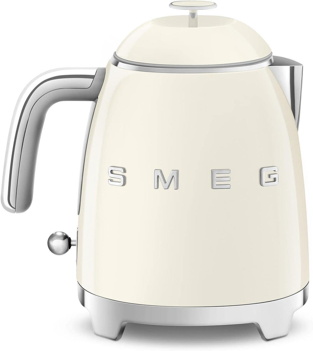 Smeg, Kleiner elektrischer Wasserkocher KLF05CREU 0,8 L, Edelstahlfilter, Sicherheitsabschaltung, Wa