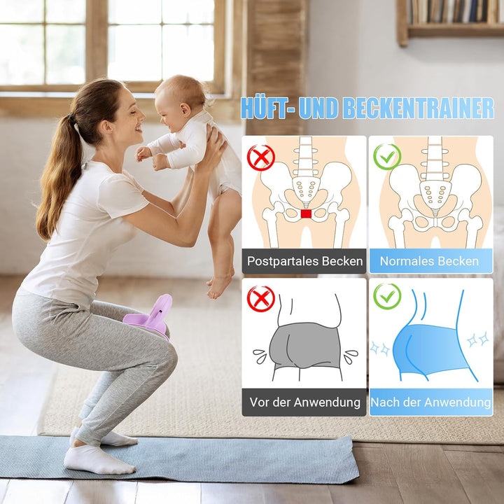 Oberschenkeltrainer, 15-70 lbs Beckenbodentrainer für Frau, Multifunktionaler Gesässtrainer, Po Trai