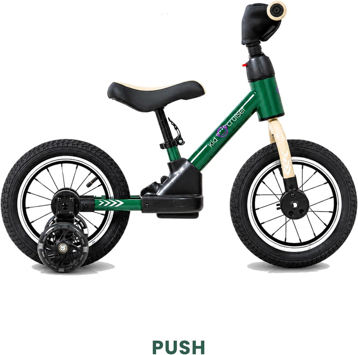 Kidcruiser Pedalplay laufrad ab 2 Jahre, ideal zum Radfahren Lernen, 3‑in‑1 mit LED Stützrädern &amp; Pe