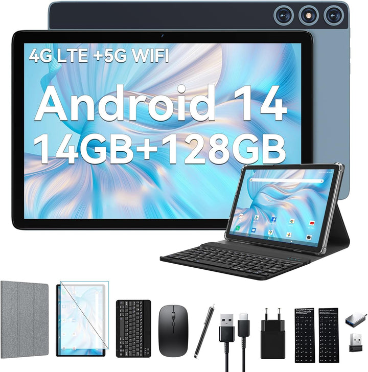 2024 Neueste Android 14 Tablet 10 Zoll,4G LTE Tablets Mit 2 SIM 1 SD slot,5G Wifi Tablet PC Mit 14GB