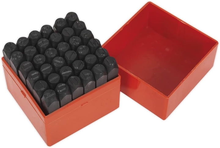 SEALEY ak8298 Buchstabe & Anzahl Punch Set Stanzen 10 mm 10 mm Rot, 10 mm Rot