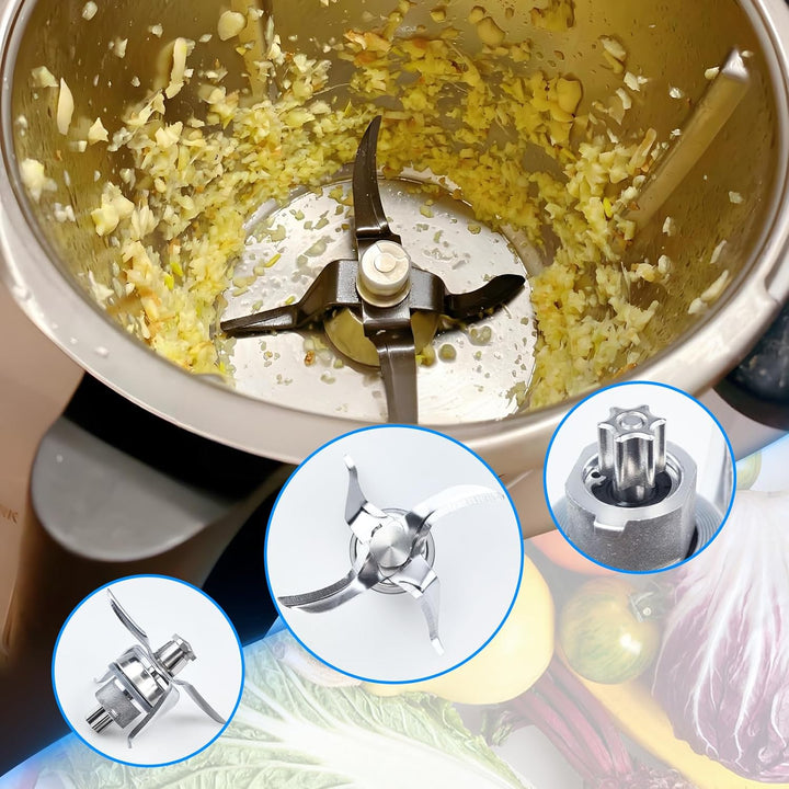 Mixmesser für Thermomix TM21, Messer aus Edelstahl Ersatz kompatibel mit Küchenmaschine, Ersatzmesse