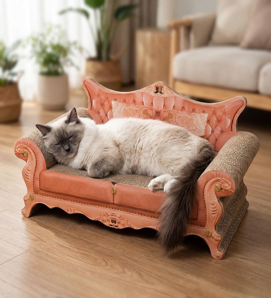 Kratzsofa für Katzen, Dickes Kratzpappe-Bett(23,62 × 10,24 × 5,51 Zoll) | Langlebige Kratzmatten für