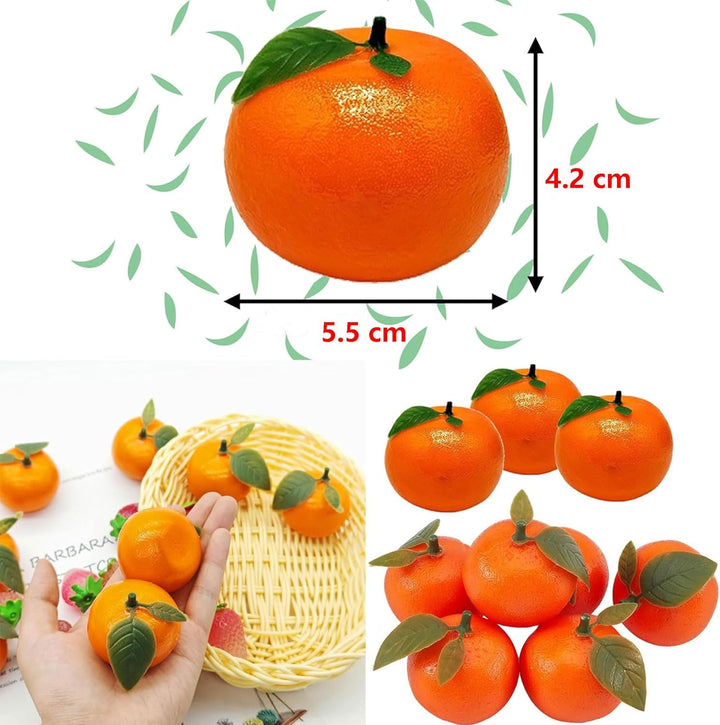 10 Stück realistische künstliche Zitrusfrüchte mit Blättern Simuliertes Orange Künstliche Orangen Si