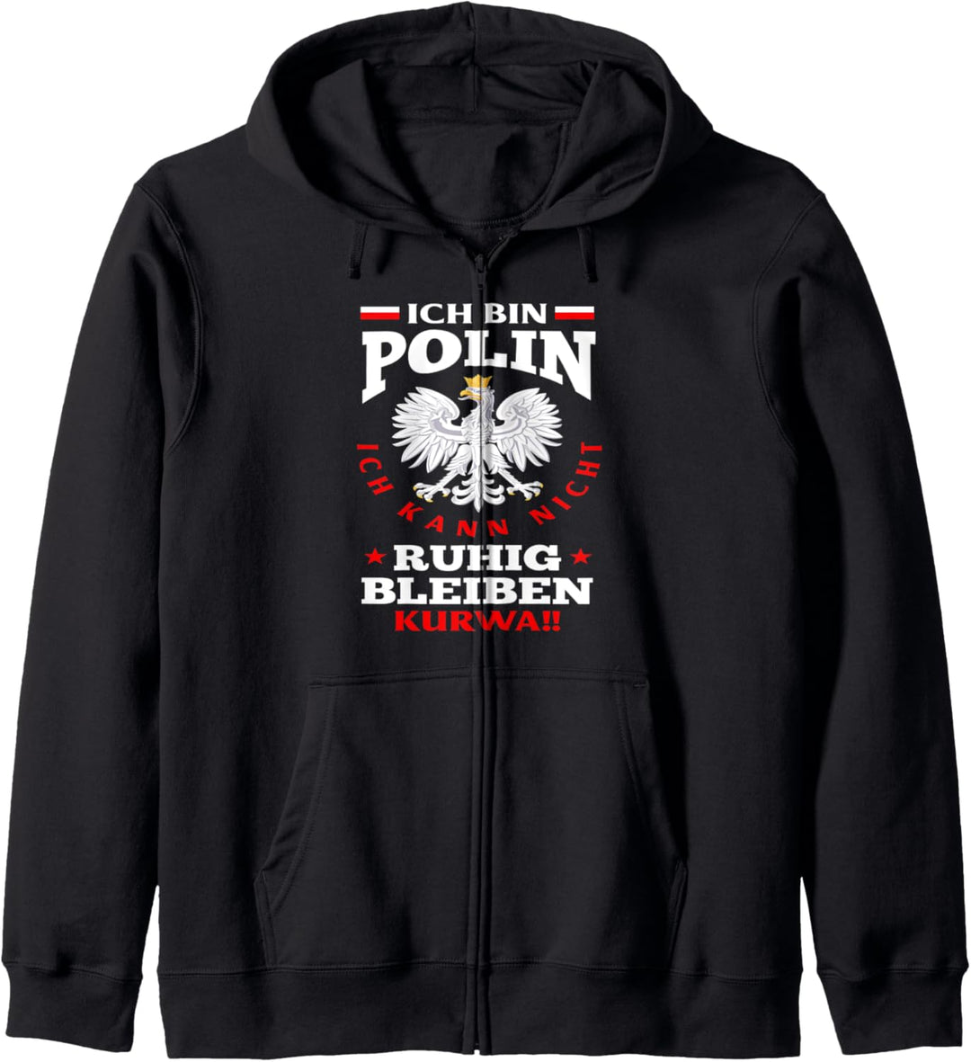 Damen Ruhig bleiben Kurwa Pole Polin Heimat Polen Polska Kapuzenjacke
