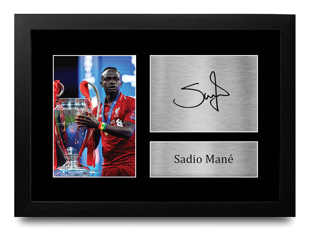 HWC Trading Sadio Mane A4 Gerahmte Signiert Gedruckt Autogramme Bild Druck-Fotoanzeige Geschenk Für