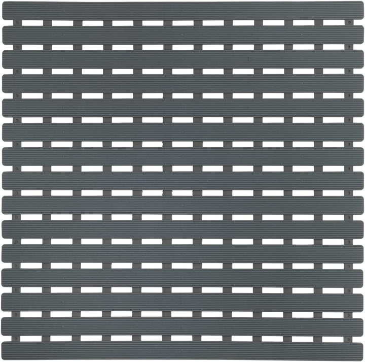 WENKO Duscheinlage Mod. Arinos Grau, Antirutsch-Duschmatte mit Saugnäpfen, 54 x 54 cm, Oberfläche mi
