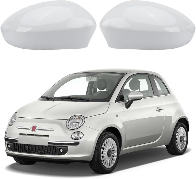 1 Paar Spiegelabdeckungen Ersatz für Fiat 500 2007-2023, Auto Spiegelkappen Aussenspiegel Aussenspie