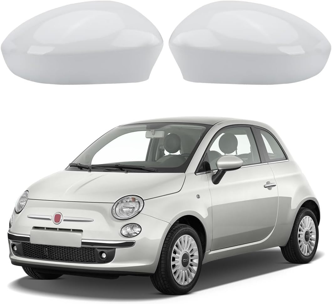 1 Paar Auto Rückspiegel Abdeckung Ersatz für Fiat 500 500C 500E 2007-2024, Aussenspiegel Spiegelkapp