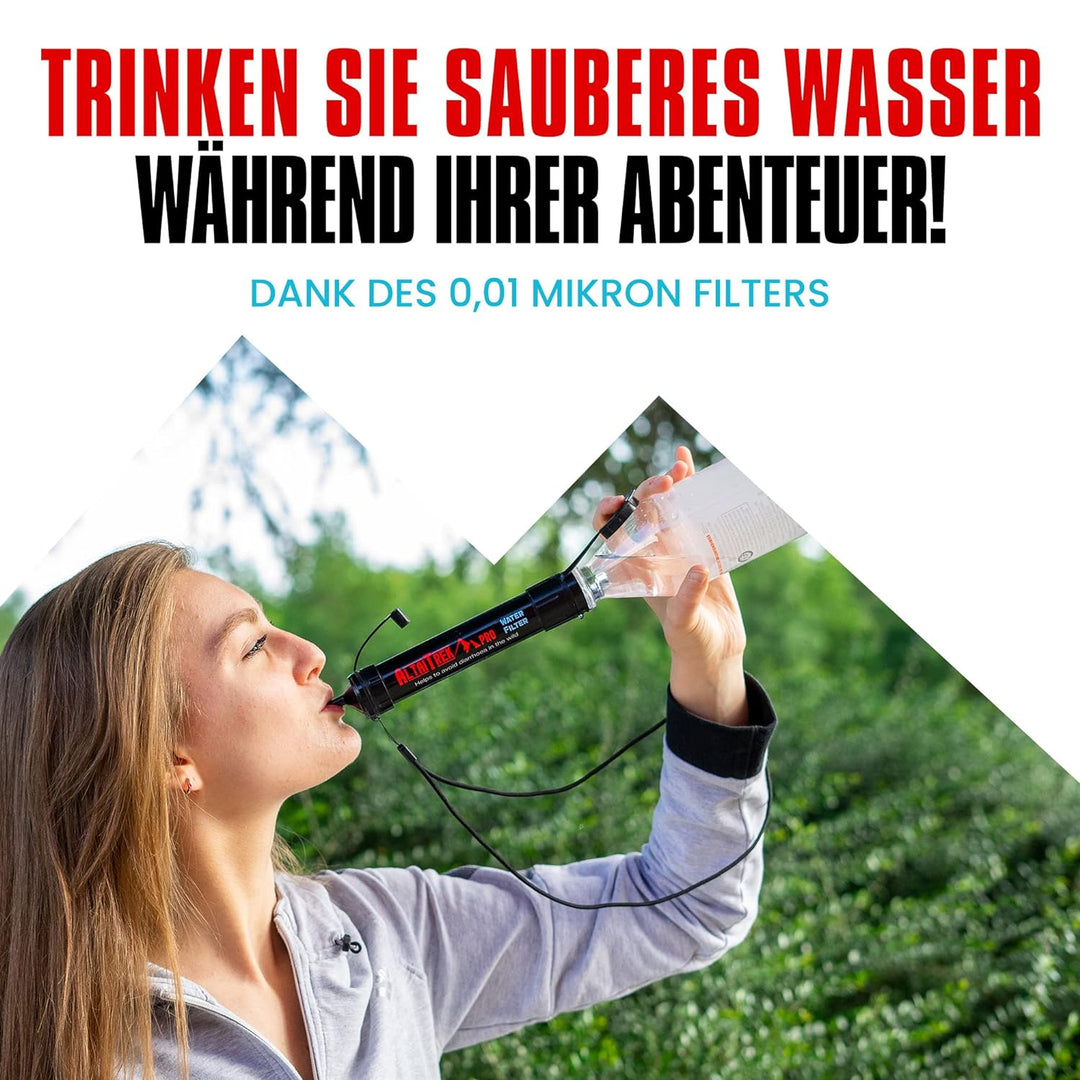 ALTAITREK PRO Wasserfilter Wasserfilter Gerät zur Wasserreinigung Nützlich für Notfälle und Überlebe