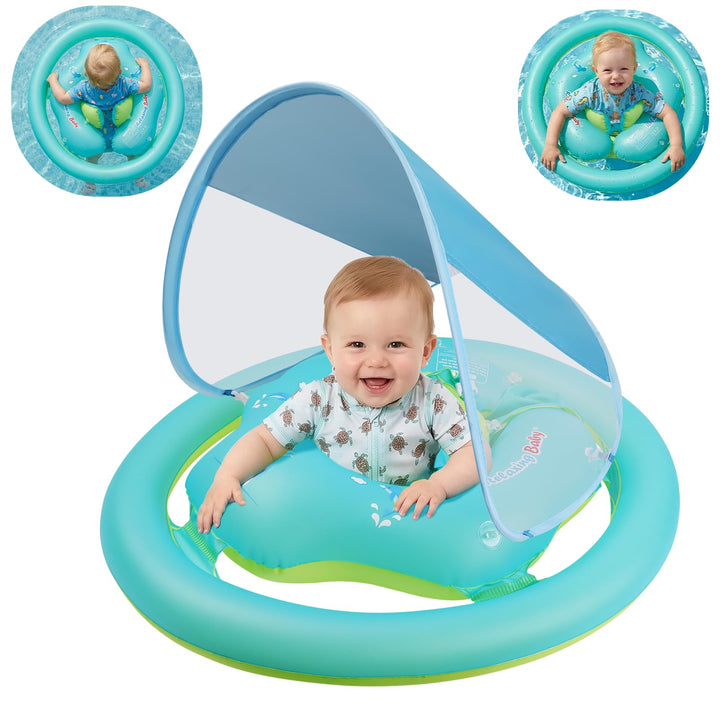 Schwimmring Baby mit Abnehmbarem Sonnendach 12 bis 36 Monaten(1-3 Jahr) Schwimmsitz Kinderbecken Bab