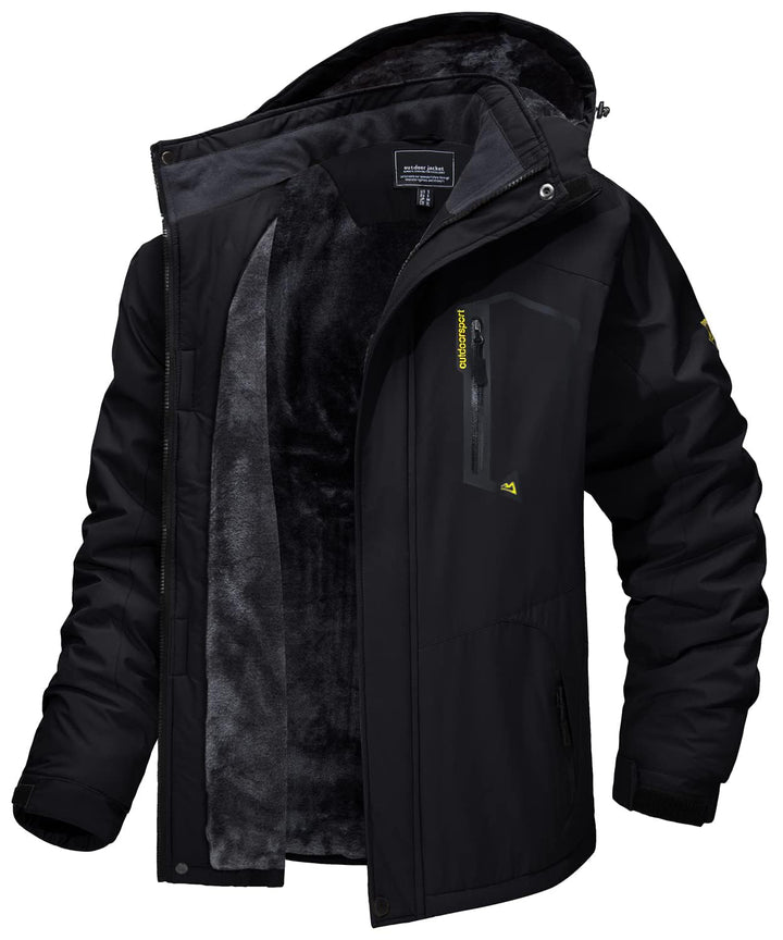 MAGCOMSEN Herren Winter Skijacke Fleece Gefüttert Jacke Outdoor Verdickt Softshelljacke Wasserdicht