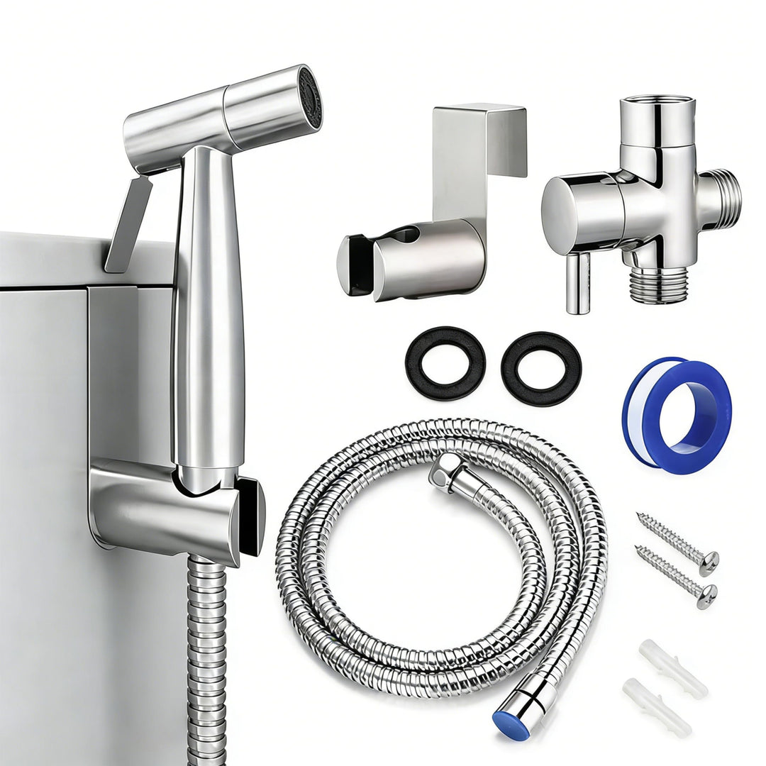 Edelstahl Bidet Handbrause Set für Toilette – WC Brause mit T-Adapter, Halterung & 1,5m Schlauch, Wa