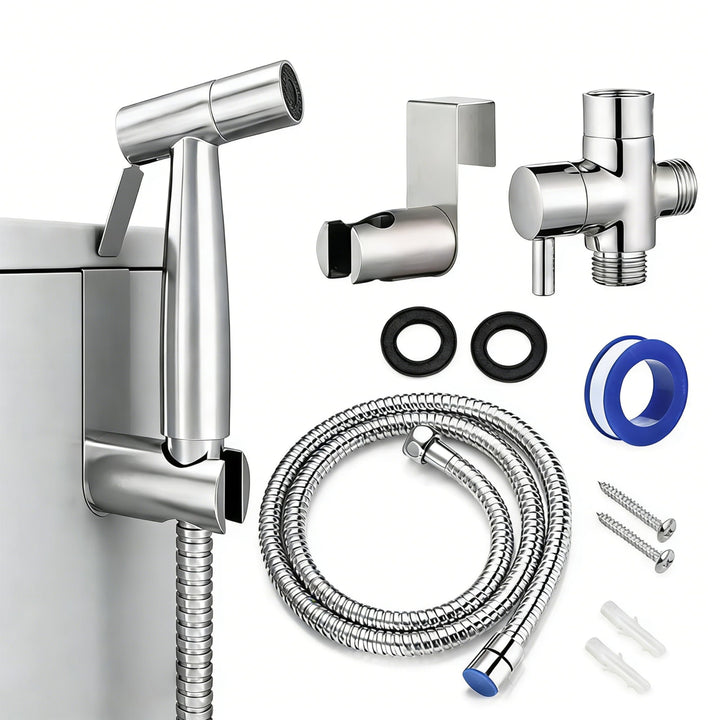 Edelstahl Bidet Handbrause Set für Toilette – WC Brause mit T-Adapter, Halterung & 1,5m Schlauch, Wa