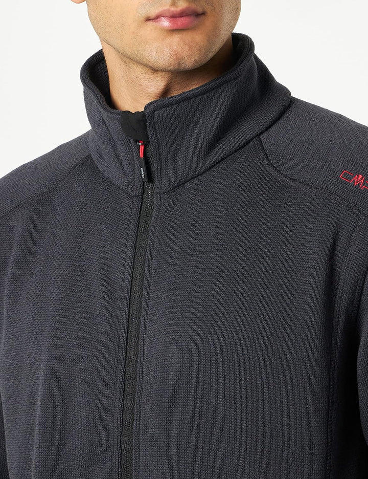 CMP Herren Knit tech mélange Fleece Jacket Fleecejacke 46 Anthrazit-Ferrari, 46 Anthrazit-Ferrari