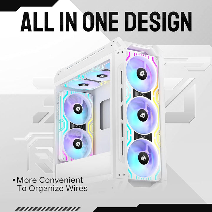 AsiaHorse 3 in 1 PC Gehäuselüfter, 3 * 120mm ARGB PC Lüfter mit 56 Adressierbare LEDs, CPU Gehäuse L
