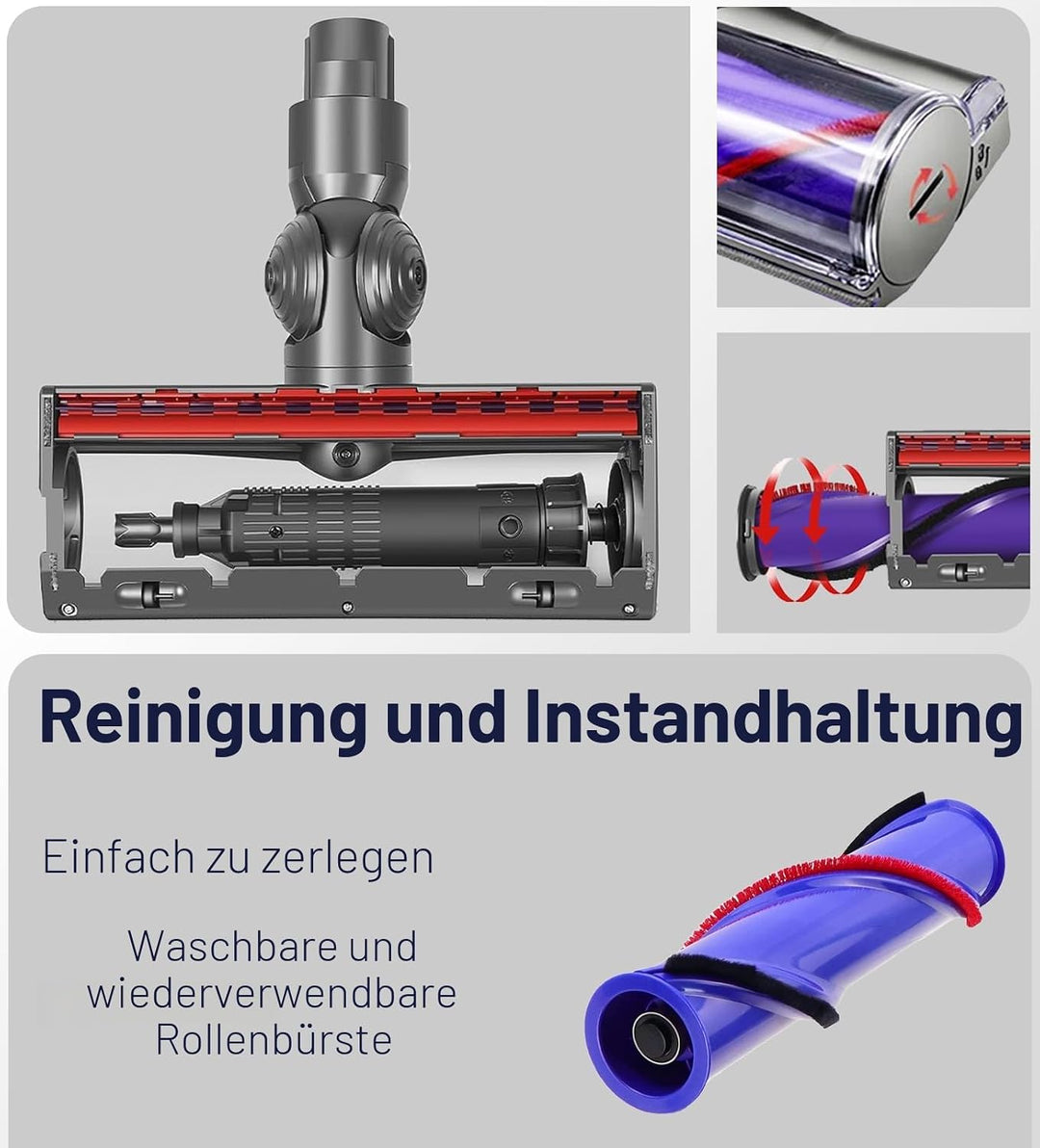 DAMAIYI Bürste Kompatibel für Dyson Staubsauger: V7, V8, V10, V11, V15 - Turbobürste, Zubehör, Ersat